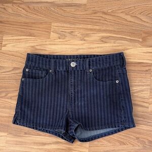American Eagle Outfitters Blue and Purple Jean Shorts with Pinstripes